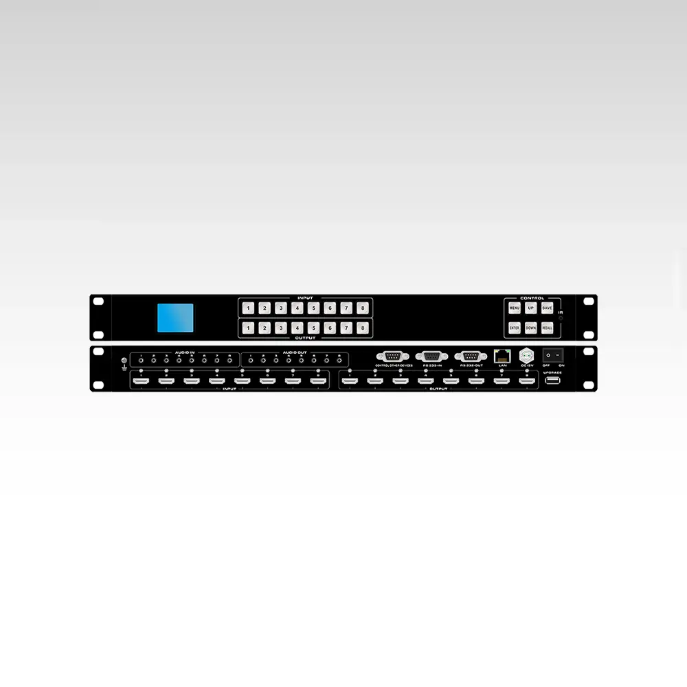 4K60 18Gbps 8×8 Seamless HDMI Matrix with Video Wall &amp;Multiviewer&amp;Scaling and APP&amp;IR&amp;IP&amp;RS-232