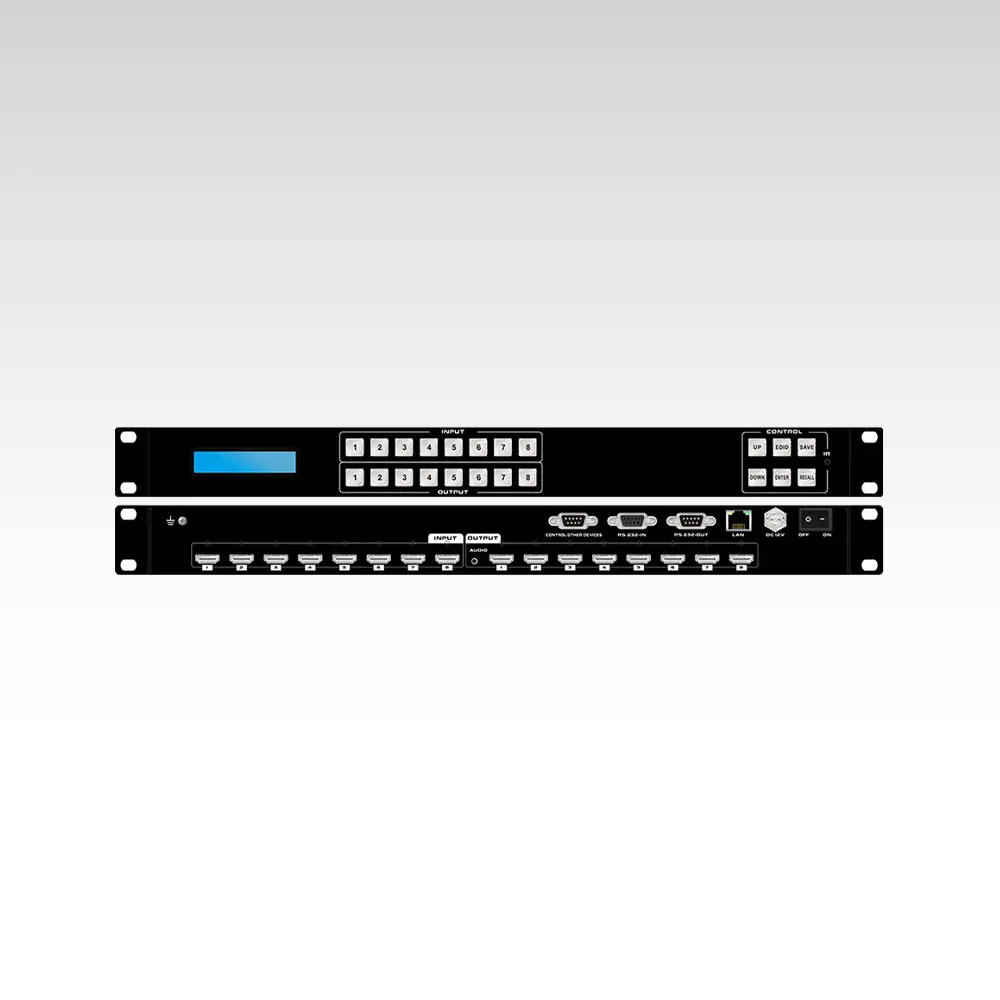 4K2K HDMI 8×8 Matrix Switcher with APP/WEB/IR Remote/PC software control
